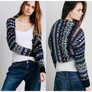 Free People Fairisle Bolero cropped sweater Small